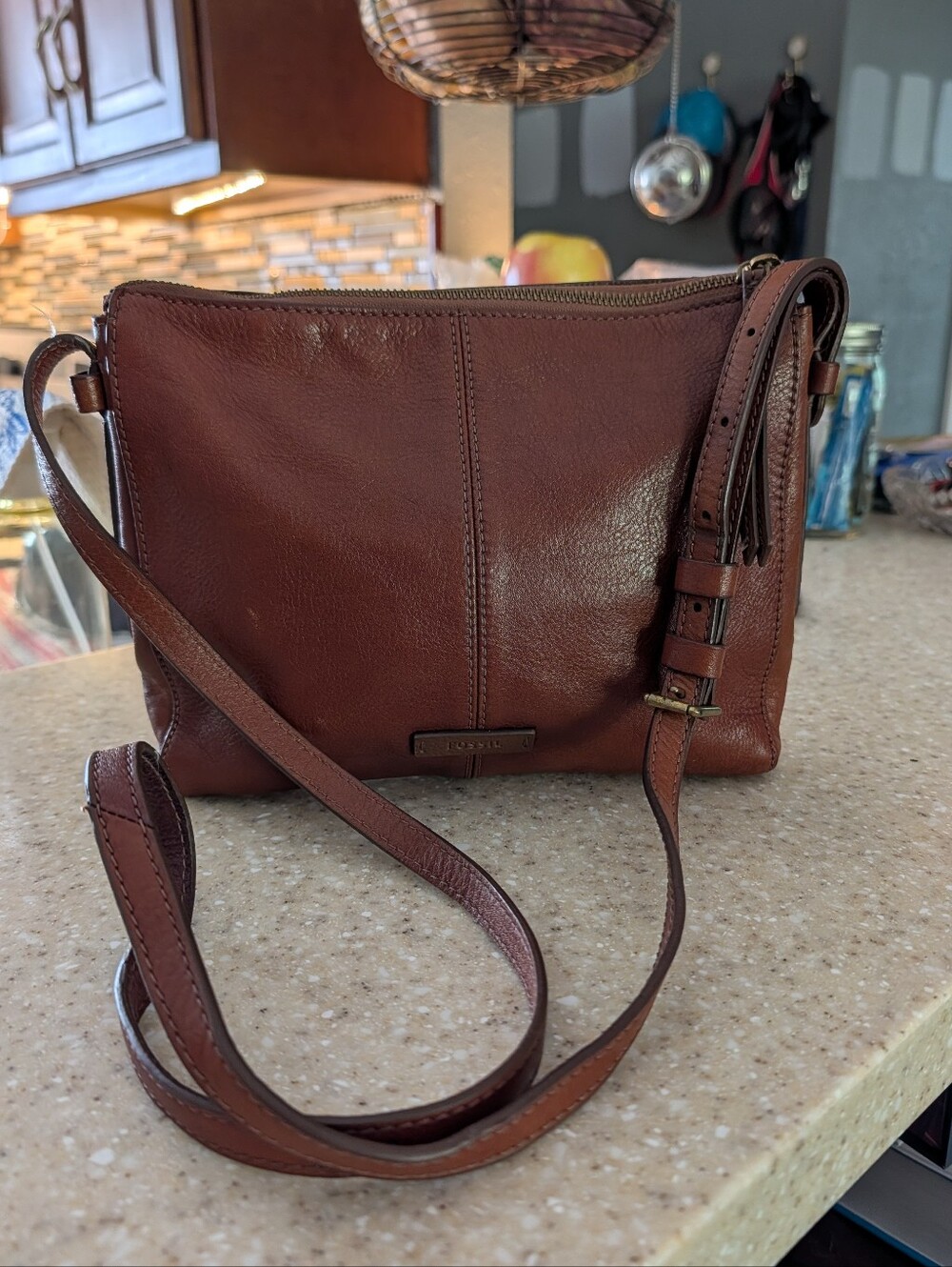 Fossil Brown Crossbody Bag With Matching Wallet